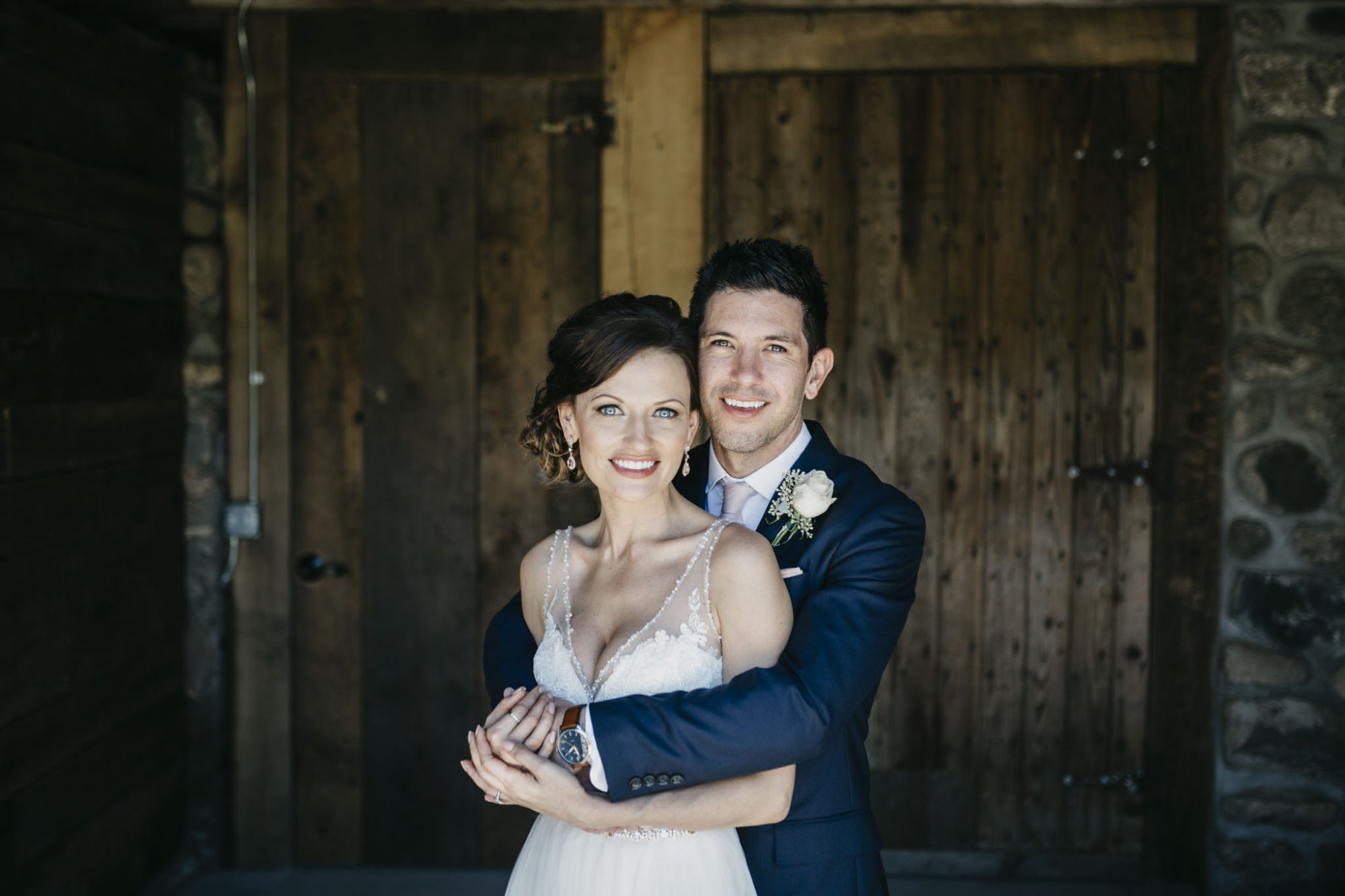 Bride and Groom at Starry Night Barn and Studios Wedding