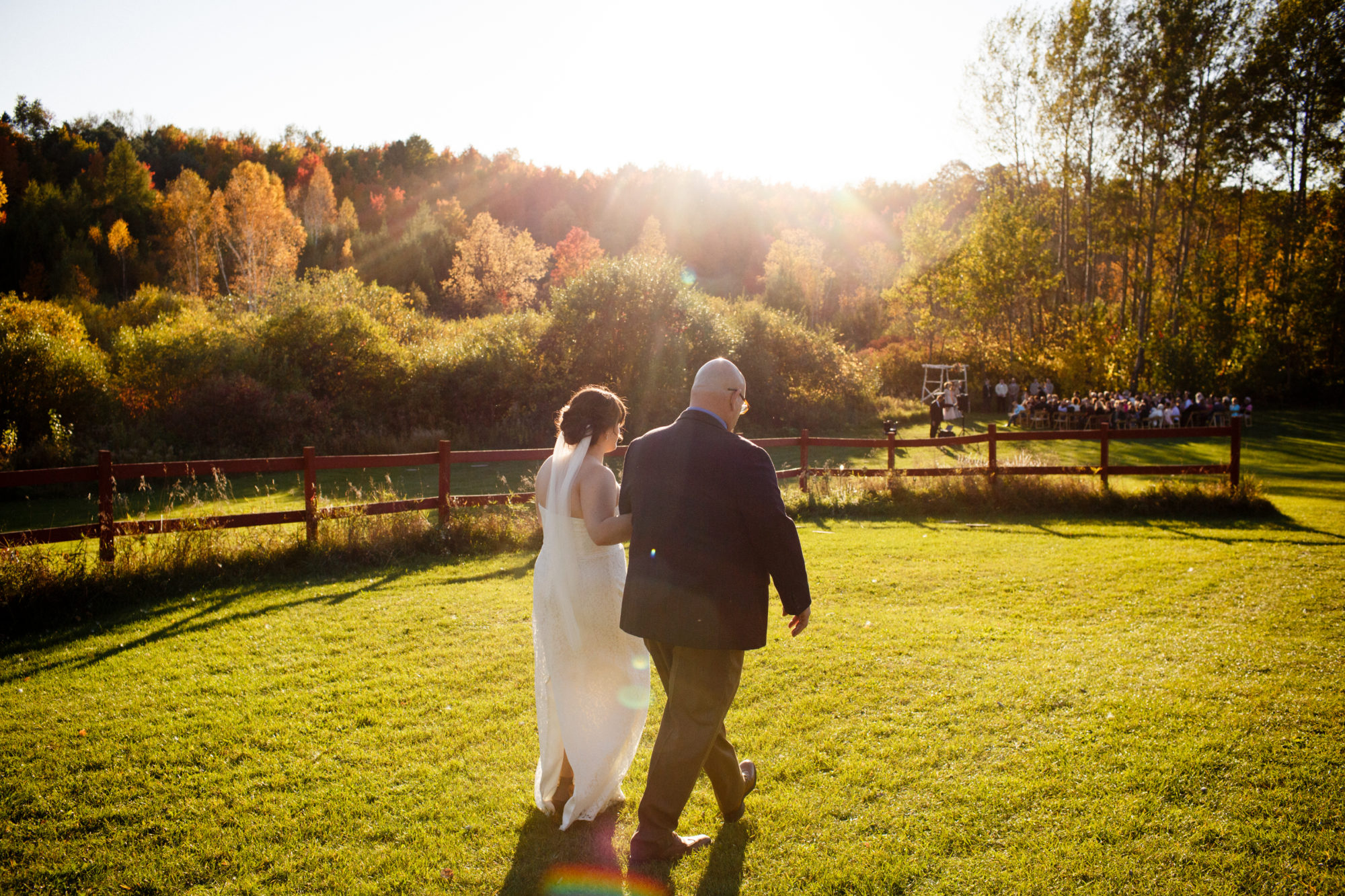 Bride and Father at Starry Night Barn and Studios Wedding