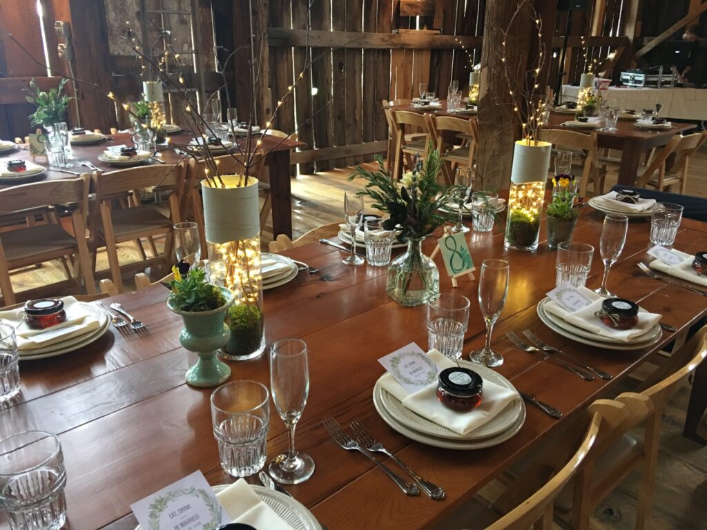 Starry Night Barn and Studios Wedding table setting