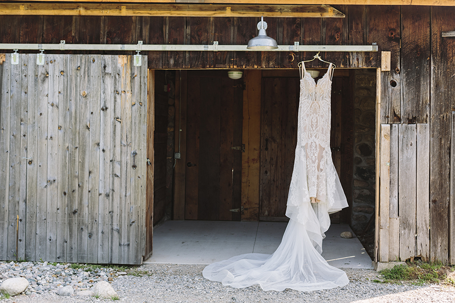 Wedding dress at Starry Night Barn and Studios