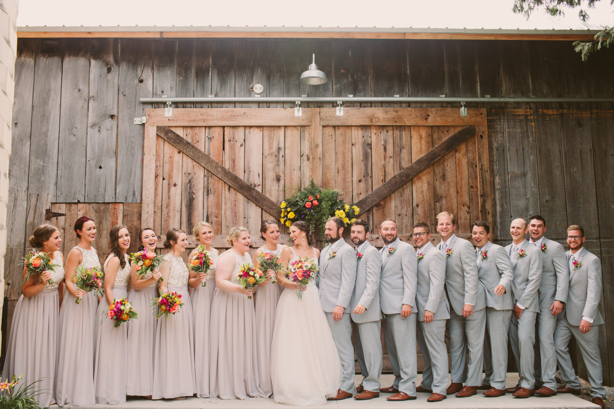 Bridal party at Starry Night Barn and Studios